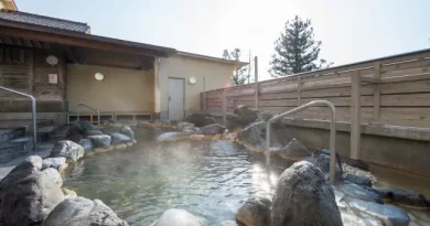 Relaxing view of Shimagaahara Onsen (島ヶ原温泉) Yabuccha no Yu in Mie Prefecture, a secluded hot spring with natural kakenagashi waters