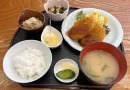 Teishoku meal and fruit sando at Kitchen Taro (キッチンTARO) in Muko, Kyoto, a cozy local diner