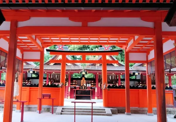 Forested hilltop view at Yoshida Jinja (吉田神社) in Kyoto Prefecture, a serene Shinto shrine
